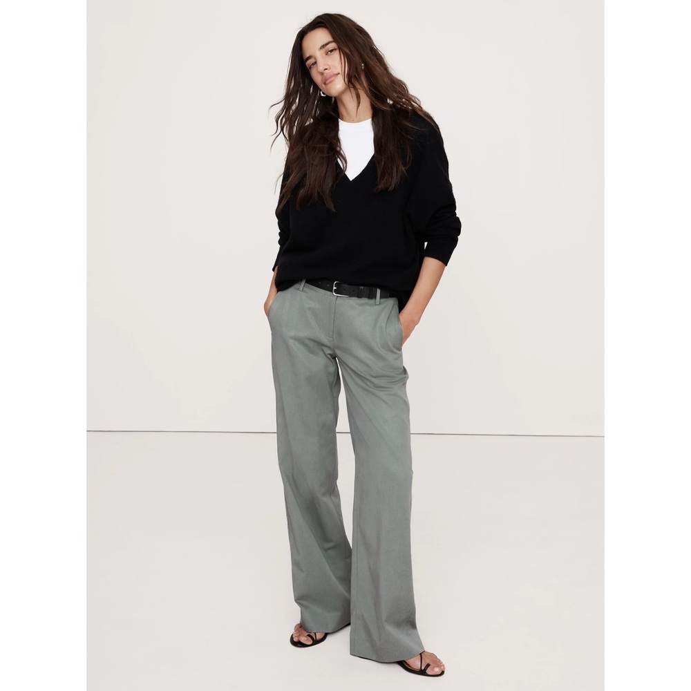 Banana Republic 2025 Everyday Wide Leg Pants in Grey Succulent Size S NWT
